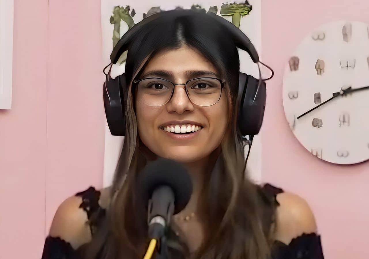Mia Khalifa seen in a video podcast