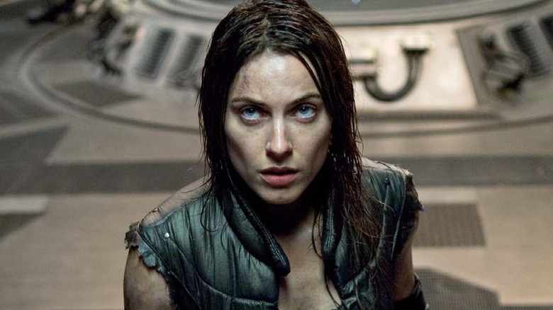 A weary Nadia (Antje Traue) looks up in Pandorum