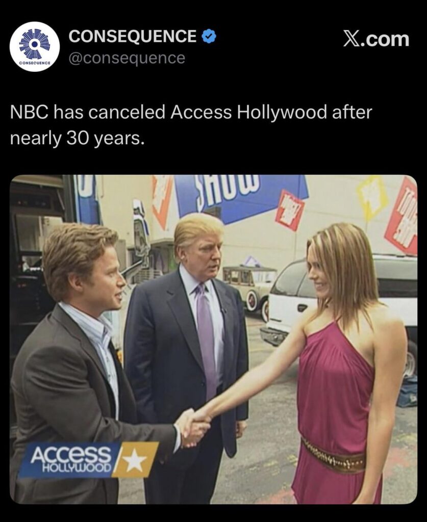 Access Hollywood has been cancelled after 30 years on air