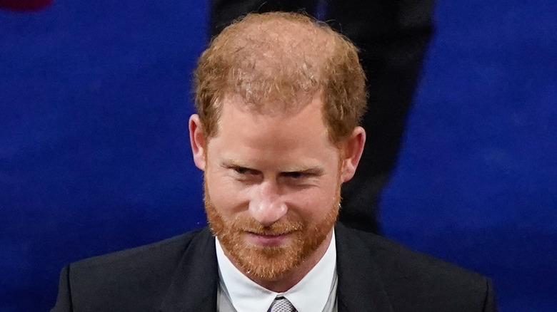 Prince Harry at the coronation of King Charles III
