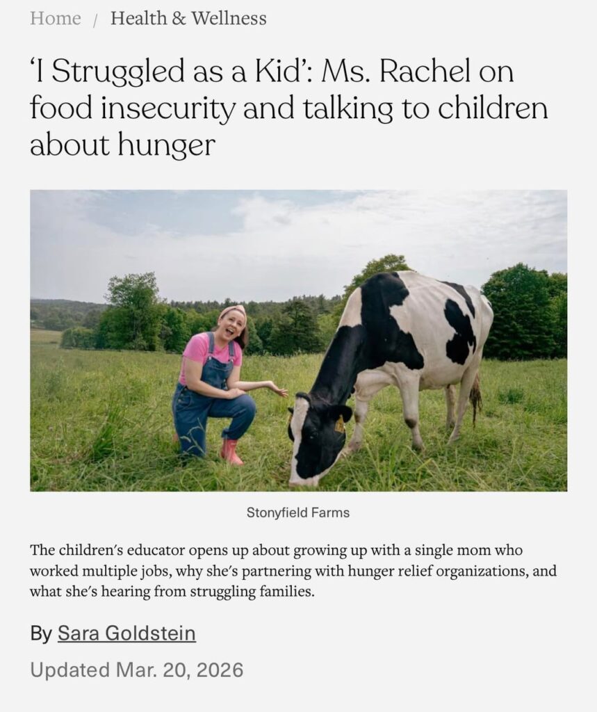 ‘I Struggled as a Kid’: Ms. Rachel on food insecurity and talking to children about hunger | “I believe that every child has the right to healthy food. I’m really passionate about children’s rights. So I think every child in this country has a right to SNAP and healthcare as well.”