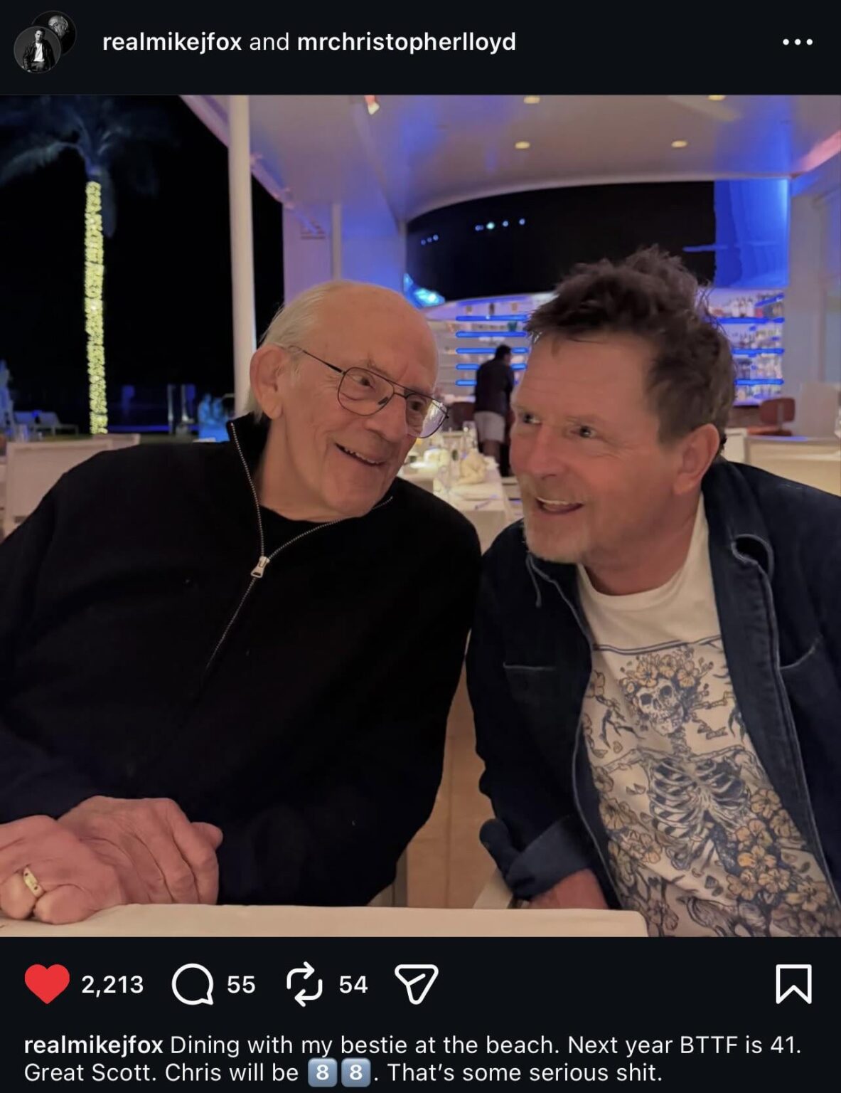 Back to the Future co-stars Michael J. Fox and Christopher Lloyd reunited