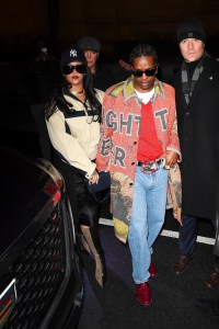 NEW YORK - JANUARY 17: ASAP Rocky and Rihanna attend a Saturday Night Live (SNL) after party at Saks Fifth Avenue in Manhattan on January 17, 2026 in New York, United States. (Photo by Robert Kamau/GC Images)