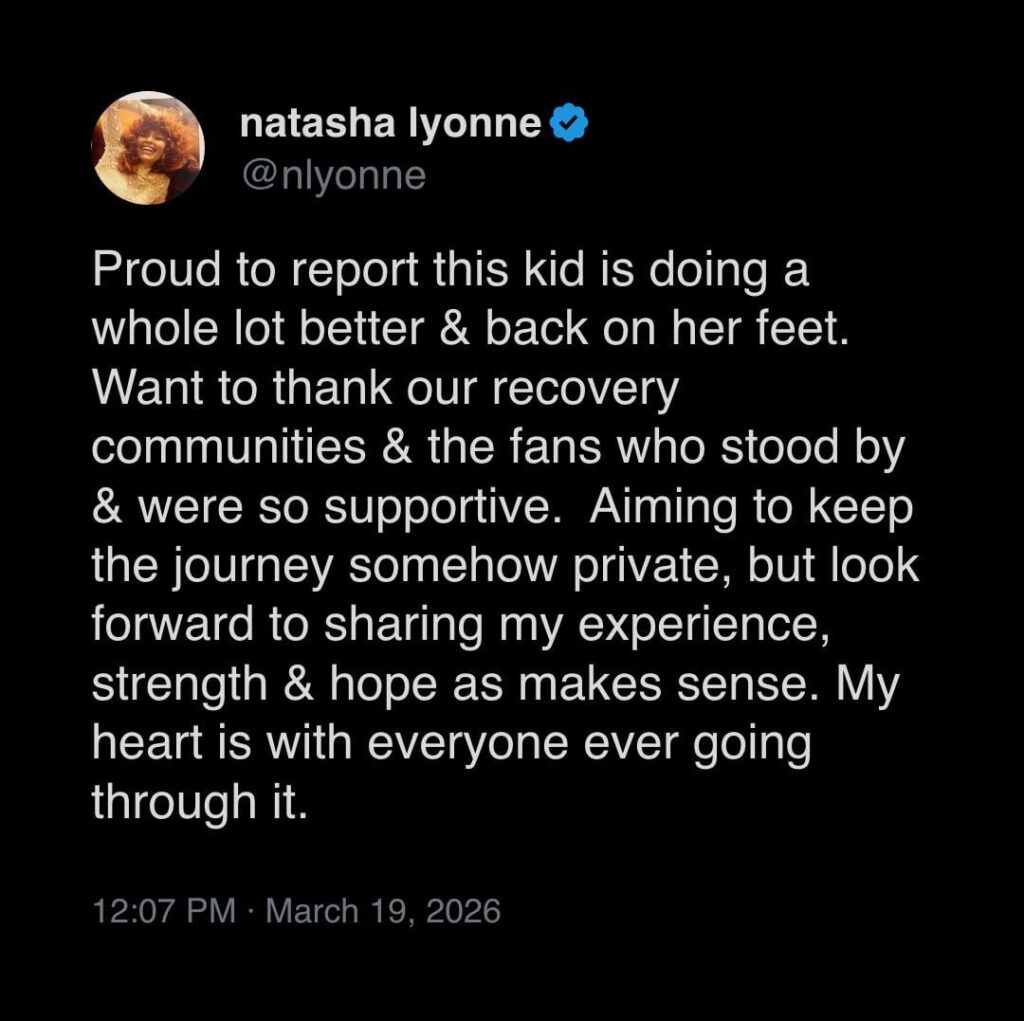 Natasha Lyonne's relapse and recovery update