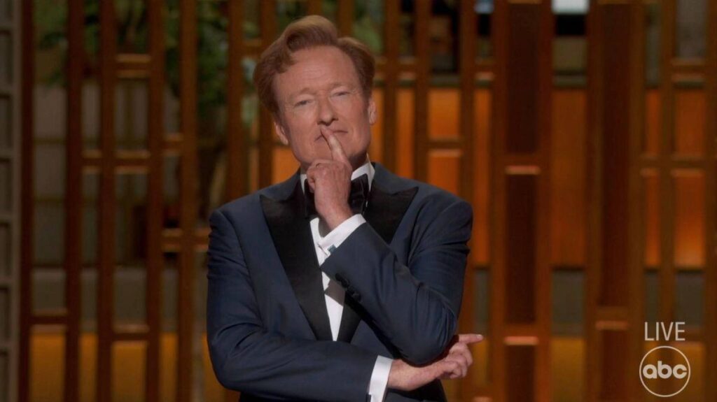 Conan O’Brien: “I warn you this could get political – if that makes you uncomfortable Kid Rock is hosting an alternate Oscars at a Dave and Busters down the street” Conan O'Brien: "I warn you this could get political - if that makes you uncomfortable Kid Rock is hosting an alternate Oscars at a Dave and Busters down the street"