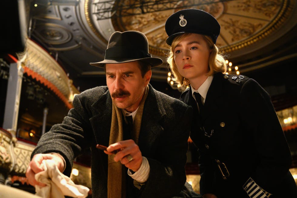 See How They Run, Saoirse Ronan as Constable Stalker and Sam Rockwell as Inspector Stoppard see how they run, saoirse ronan as constable stalker and sam rockwell as inspector stoppard