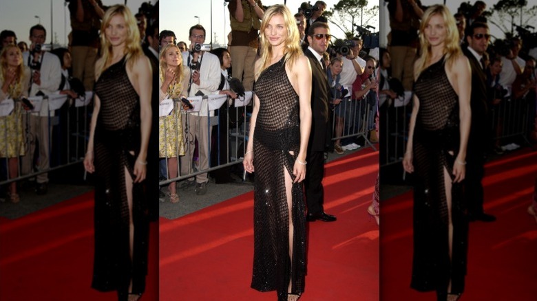 Cameron Diaz in a sheer dress at the Cannes film festival