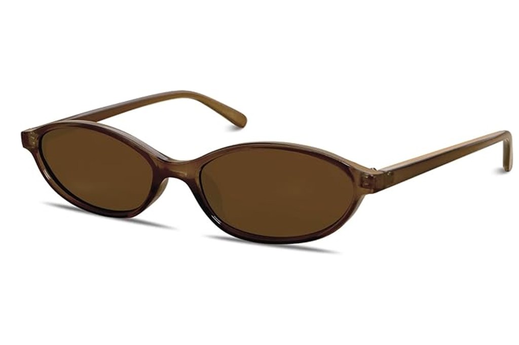Brown oval sunglasses.