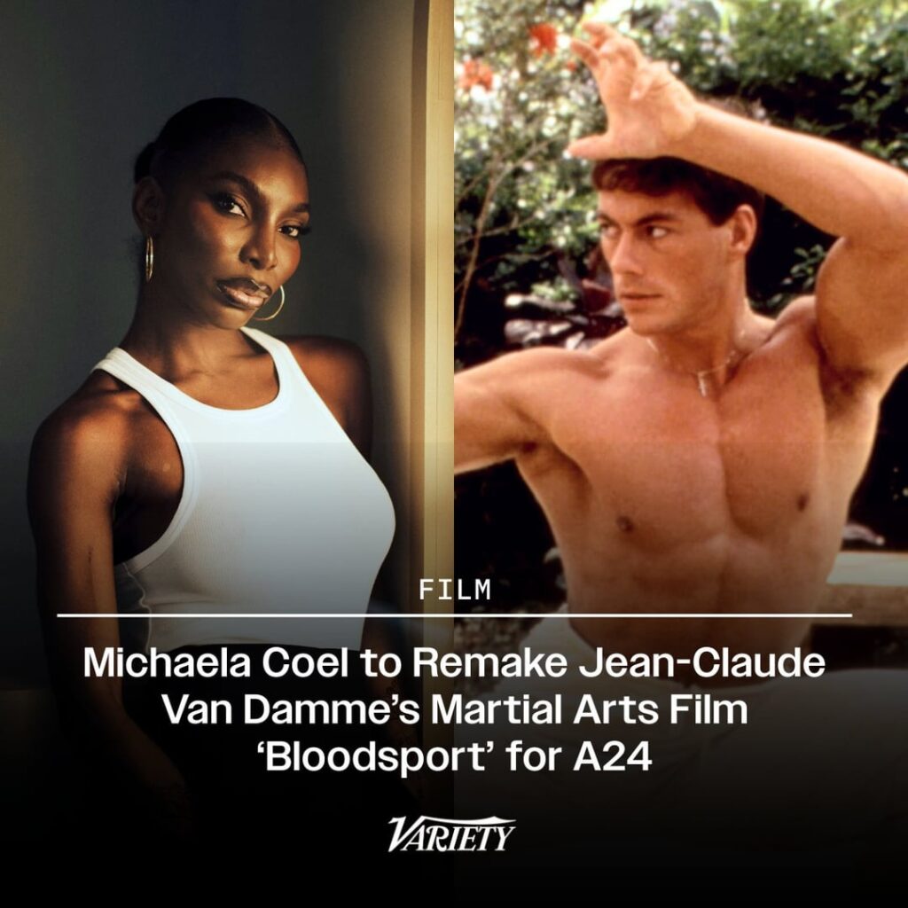 Michaela Coel is writing and directing a remake of Jean-Claude Van Damme's martial arts classic 'Bloodsport' for A24