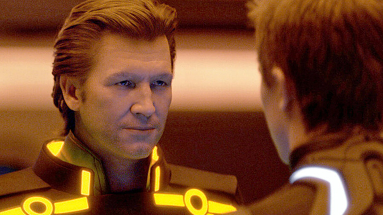 CLU looking menacingly at someone in 