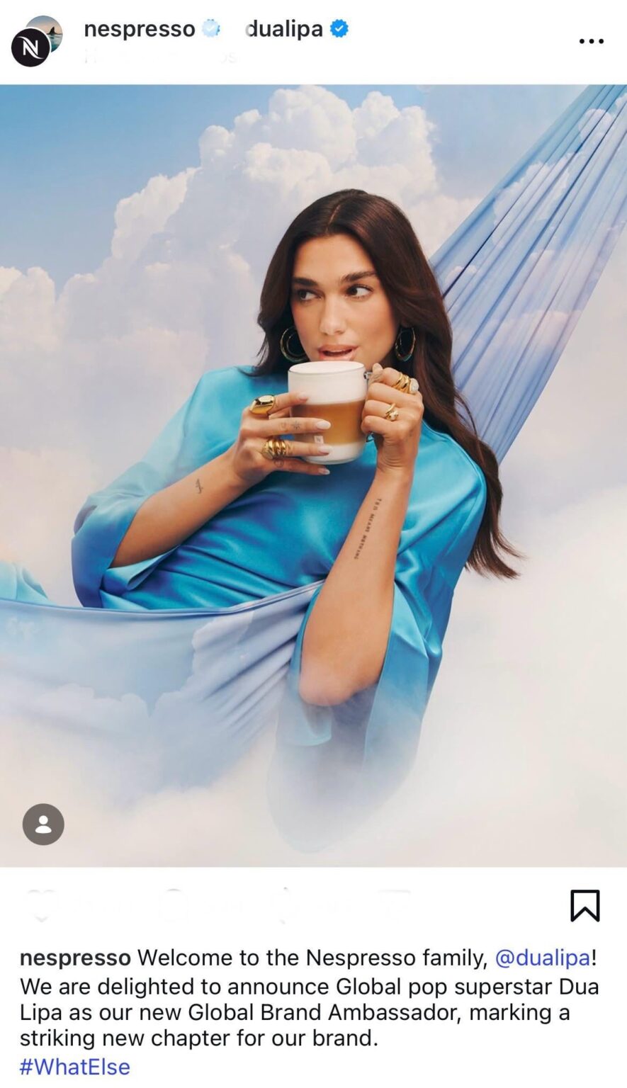 Dua Lipa is the new Global Brand Ambassador for Nespresso