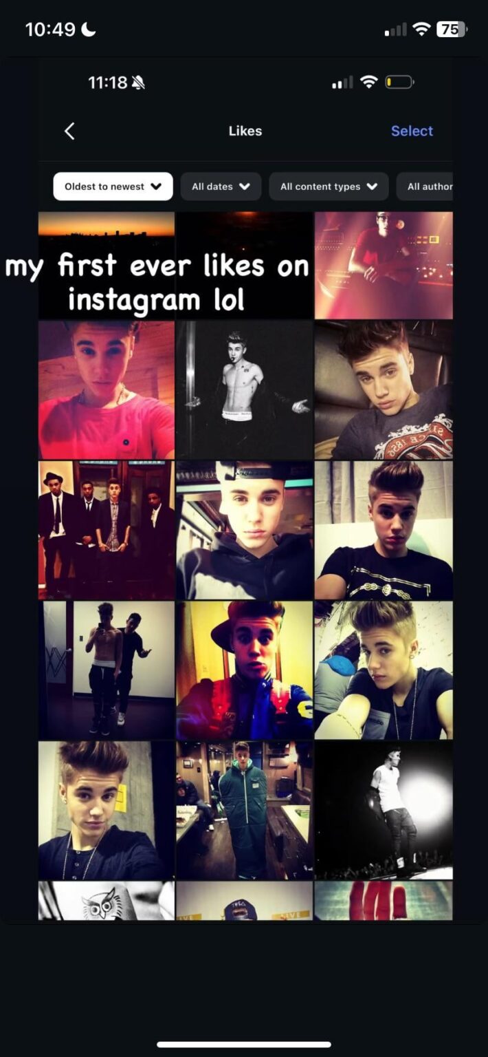 Billie Eilish revealed her first liked posts by her on Instagram . She is so real.