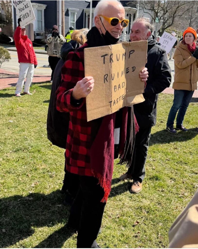 John Waters at the No Kings protest in Provincetown today