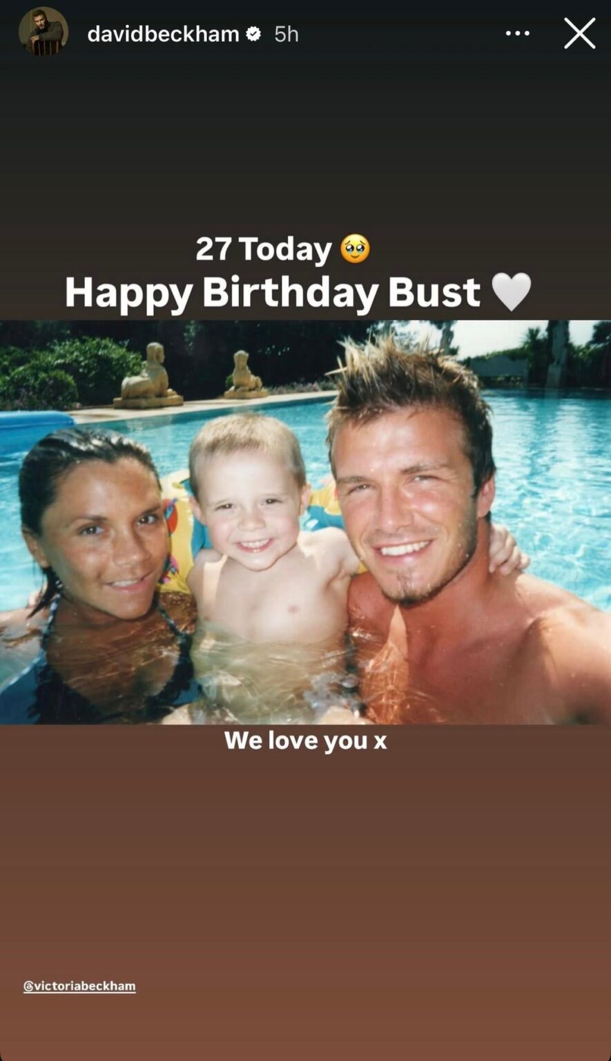 David and Victoria put up stories on Instagram to wish Brooklyn a happy birthday after public family feud