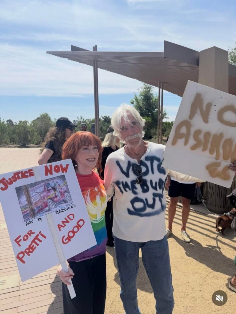 Sam Elliott, Kathy Griffin and Doug Emhoff at ‘No Kings’ protest in Malibu, CA