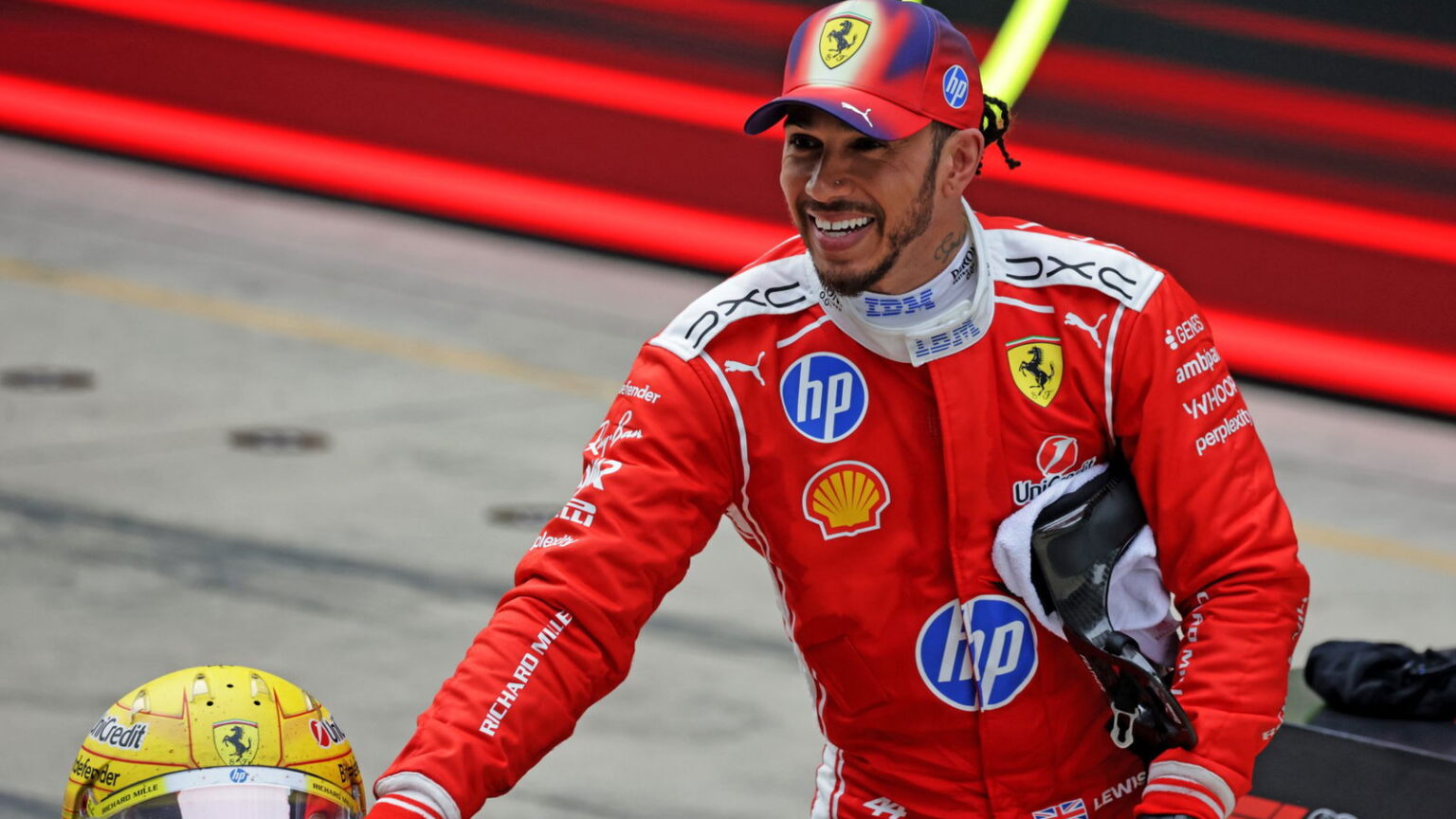 Hamilton scored his first Grand Prix podium with Ferrari in China