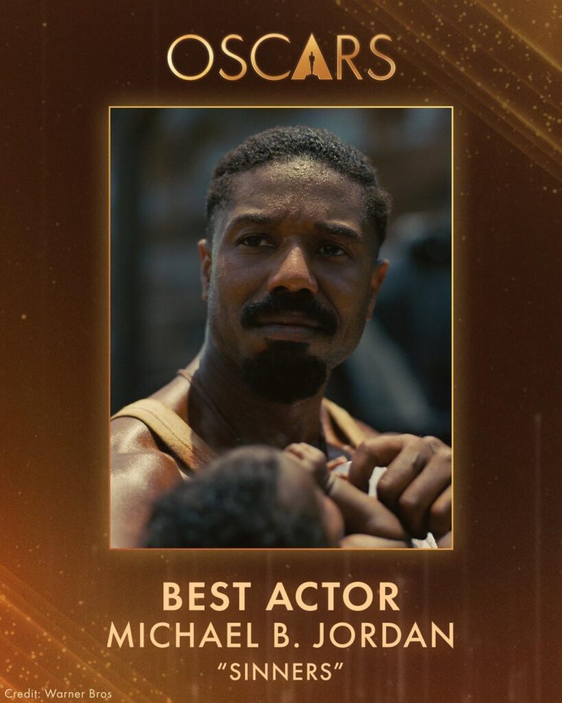 Michael B. Jordan has won the Oscar for Best Lead Actor for his duel performance in ‘Sinners’!!!