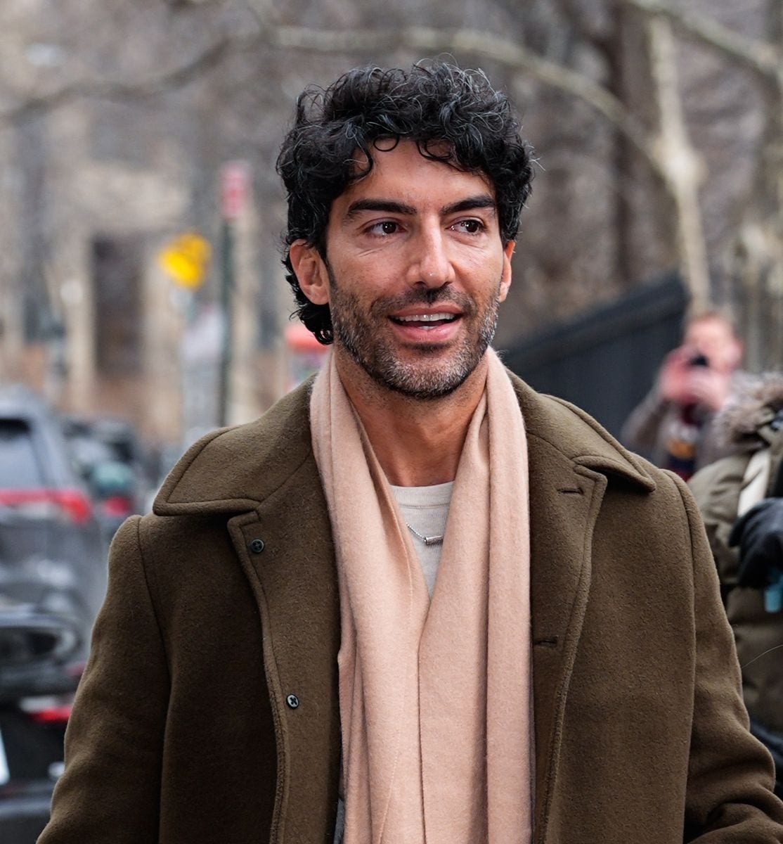 Justin Baldoni arrives at New York Federal Courthouse for his trial against Blake Lively on February 11, 2026 in New York City. 
