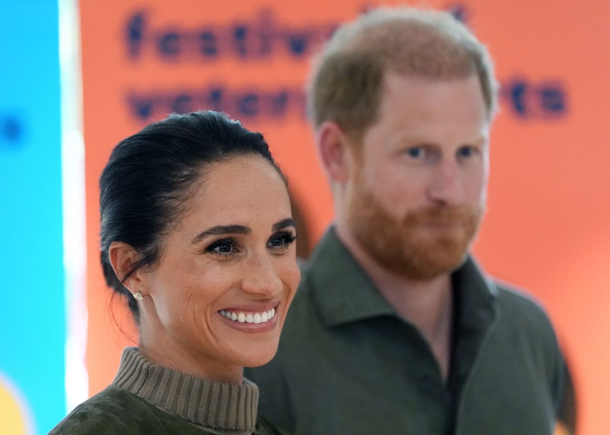 Meghan with Harry in Melbourne on the first day of their tour of Australia
