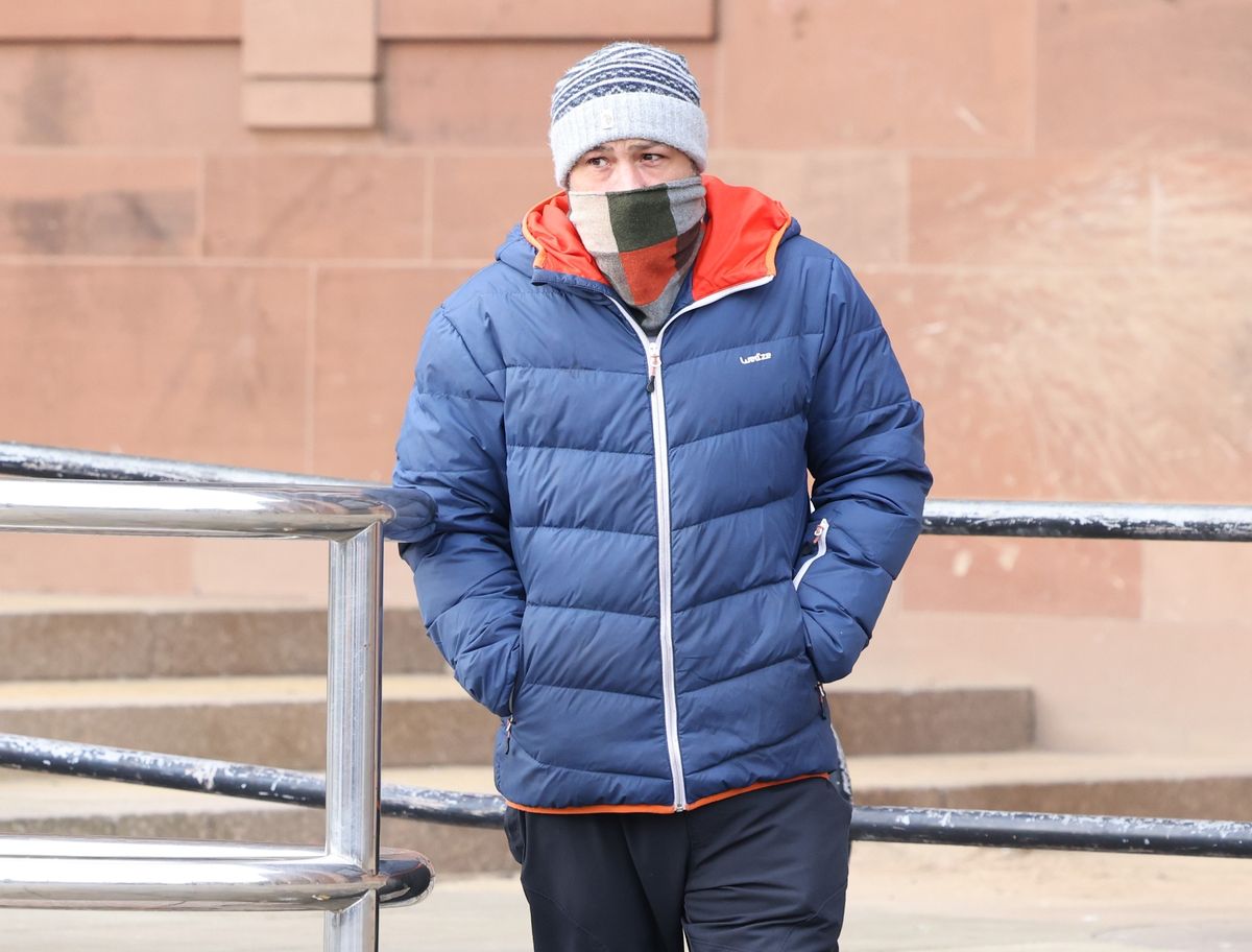 Andrew pictured at Newcastle Magistrates' Court in 2025
