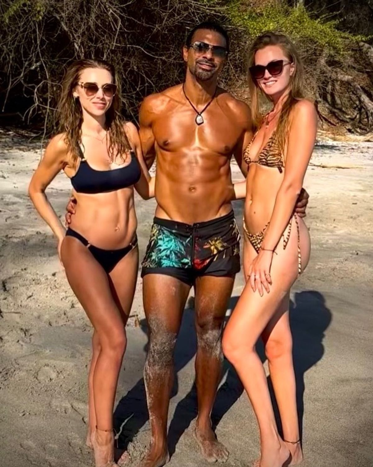 David Haye and Sian Osborne are known for throuples - seen here with The Saturdays' Una Healy
