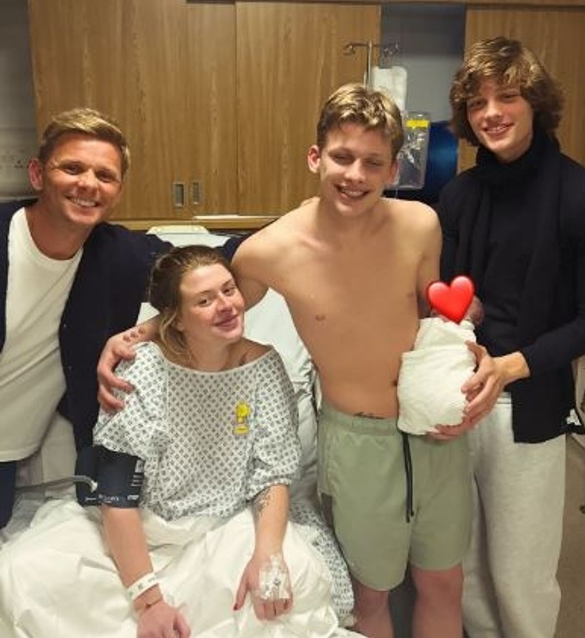 Holly and Freddy welcomed their daughter in March and were visited in the hospital by Freddy's father Jeff and brother Bobby