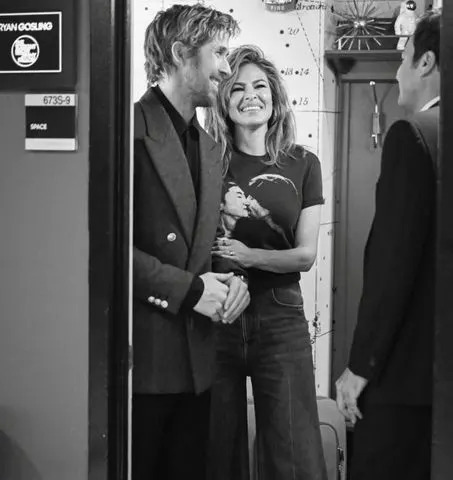 Ryan Gosling and Eva Mendes backstage on The Tonight Show starring Jimmy FallonCredit: Eva Mendes/Instagram