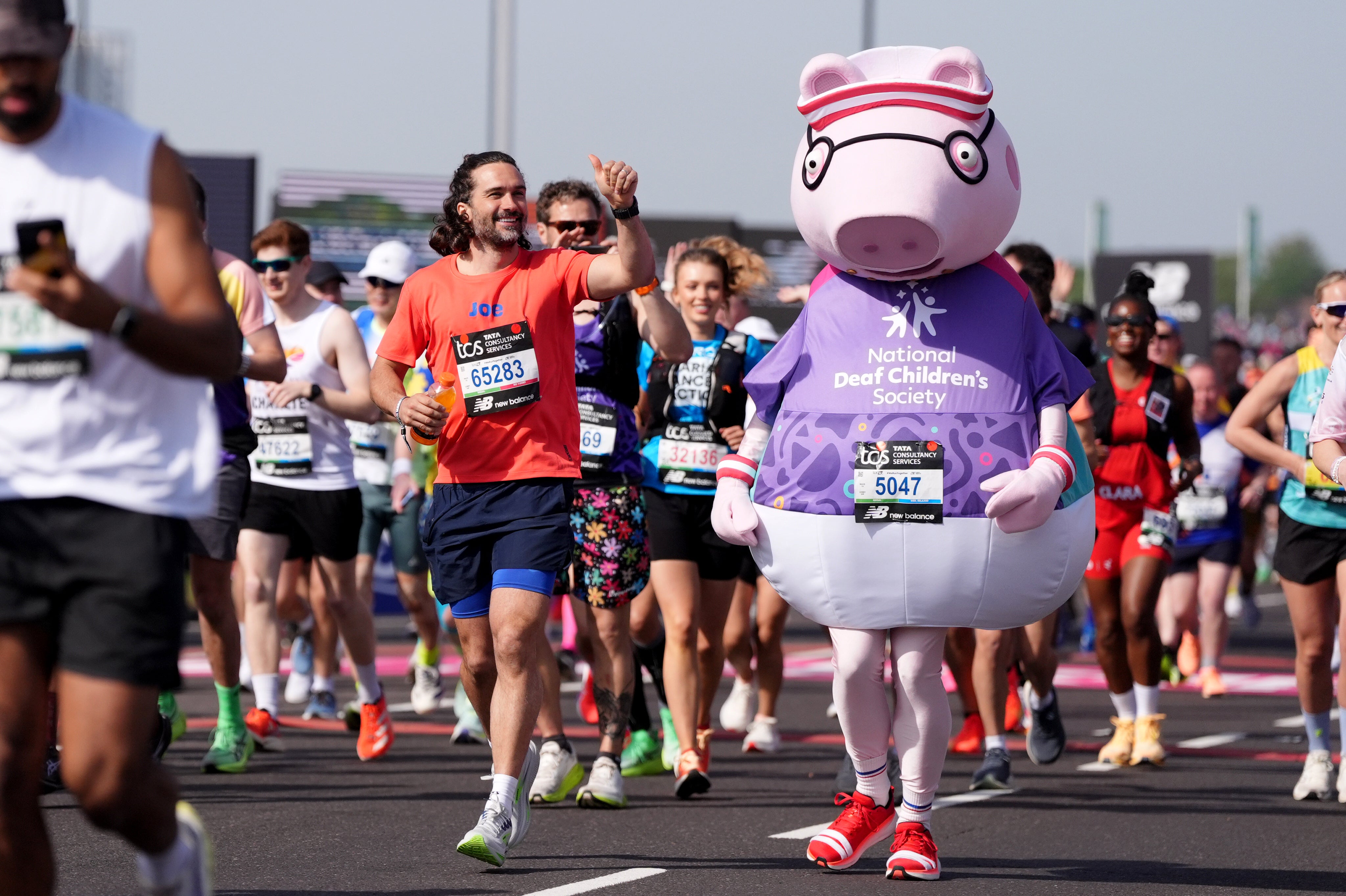 Joe Wicks and Daddy Pig ran as training partners