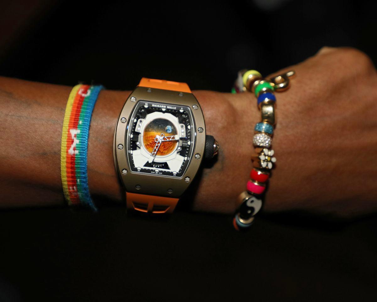 Pharrell Williams' namesake Richard Mille RM 52-05 watch, seen in 2019.Credit: Alexander Tamargo/Getty Images for Richard Mille