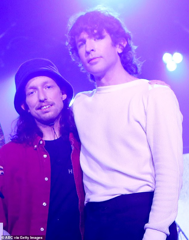 It has since been revealed that Ebert is accused of hitting Turnstile frontman Brendan Yates' father William with his vehicle and 'leaving him with severe trauma to both of his legs,' according to The Baltimore Banner (Ebert and Yates are seen in March 2022)