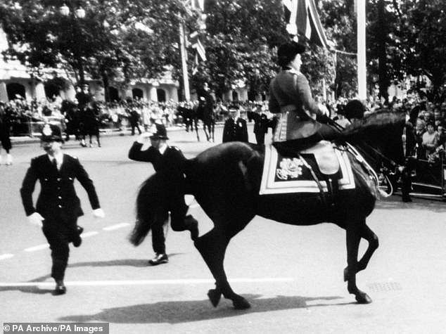 In 1981, a gunman opened fire (with blanks, it transpired) as the Queen was riding down the Mall on her Birthday Parade