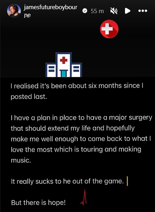 Taking to Instagram on Saturday, James wrote: 'I realised it's been about six months since I posted last'