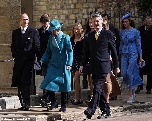 The Duke of Edinburgh and the Princess Royal with Vice Admiral Sir Tim Laurence