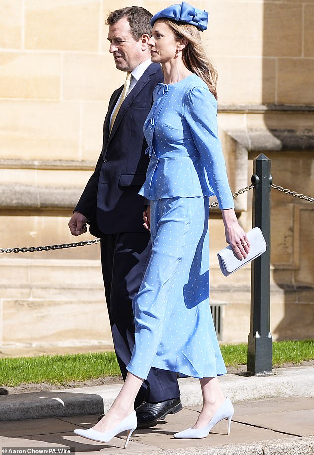Peter Phillips and Harriet Sperling attending the Easter Service at St George's Chapel