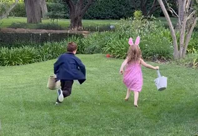 Prince Archie and Princess Lilibet were seen hunting for Easter Eggs at home