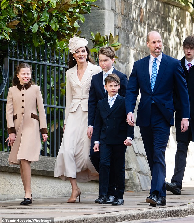 In Windsor, the Prince and Princess of Wales and their children attended the traditional Easter service for the first time since Kate's cancer diagnosis