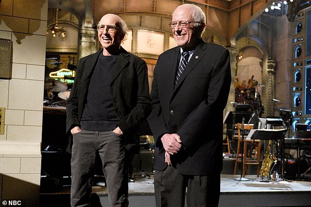 Larry David famously portrayed Bernie Sanders on Saturday Night Live during the 2016 and 2020 elections, using their uncanny physical resemblance and similar mannerisms (Larry and Bernie seen on SNL)