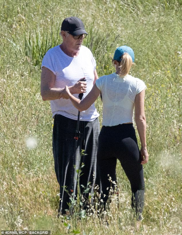 David Hasselhoff looked frail when he was spotted for the first time in months on Monday as he enjoyed a hike in nature with his wife, Hayley Roberts, at his side