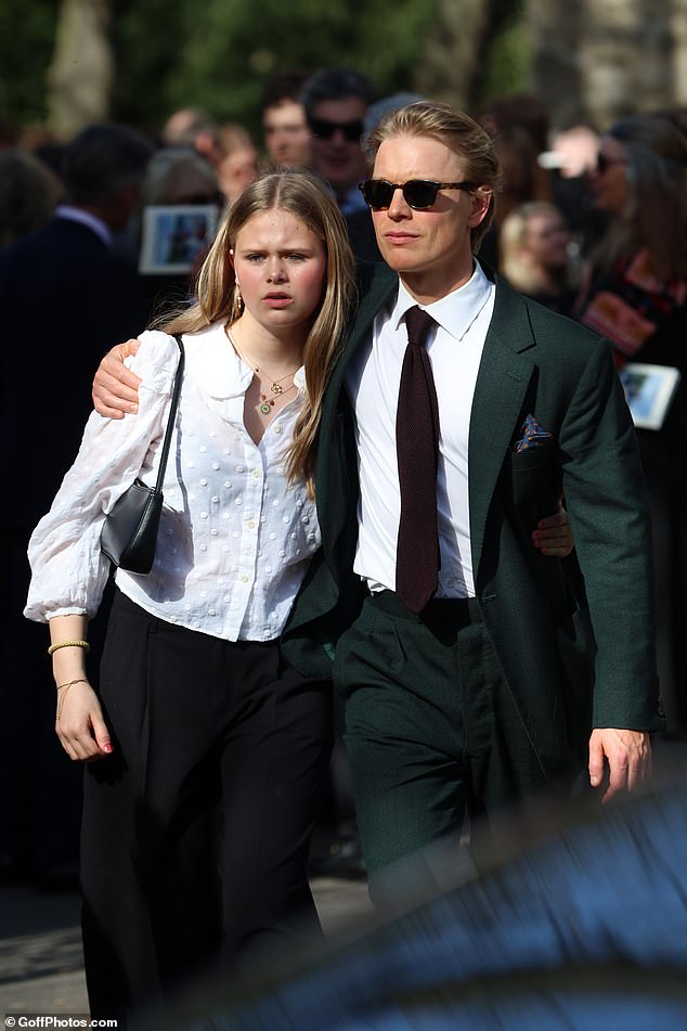 Robert's nephew Freddie, 37, was seen arriving at the church. His father, Edward, is Robert's brother