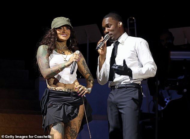 Giveon, 31, then teased a potential new record collaboration with Kehlani, saying: 'You guys may be hearing something from her and I very soon'