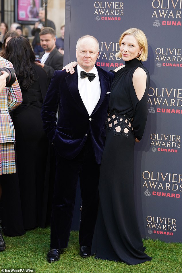 The actress also posed for a photo with Jason Watkins