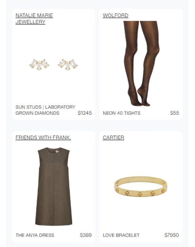 Again, her outfit including jewellery was then put on OneOff