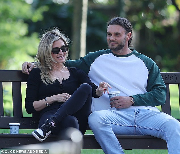 Ms Valance sat on a bench with the Welsh bodyguard in a new chapter after her split from ex-husband Nick Candy