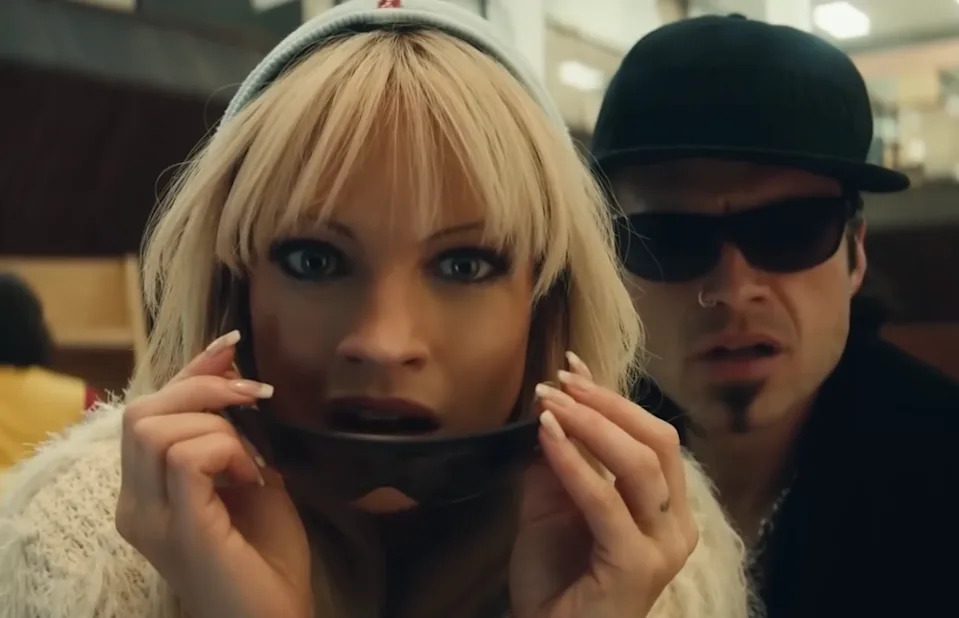 Sebastian Stan and Lily James in "Pam & Tommy"