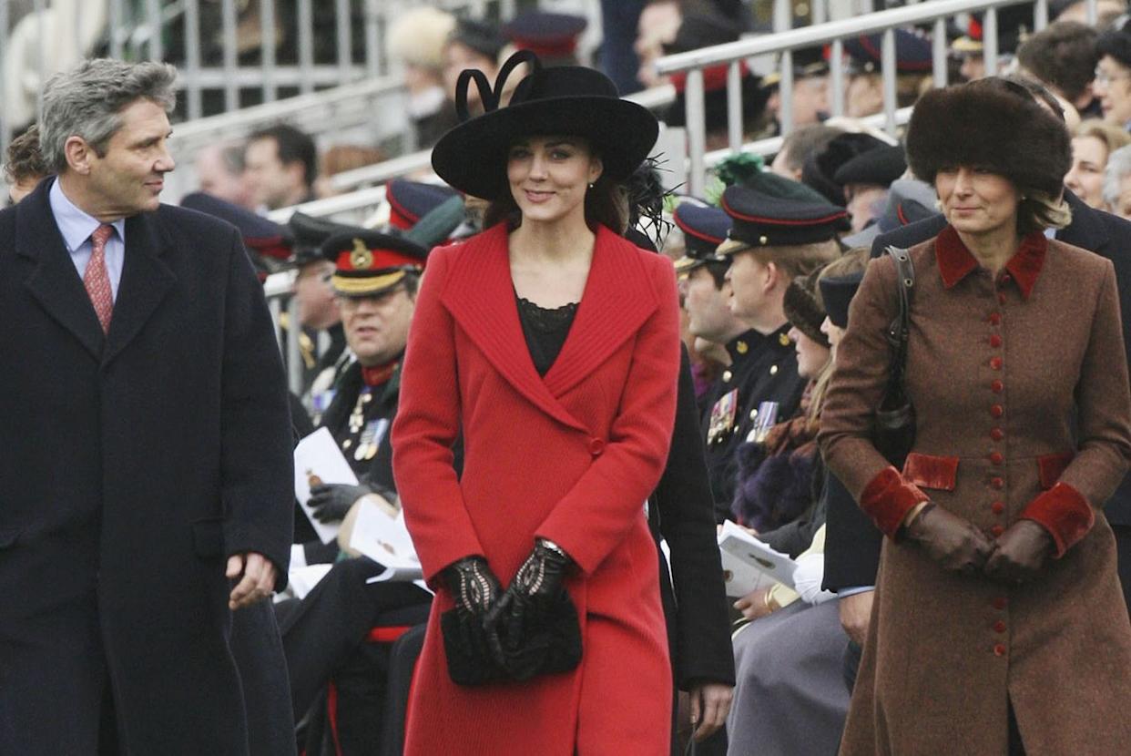 Kate Middleton with her parents Michael and Carole at the Sovereign's Parade in December 2006.Credit: Getty Images