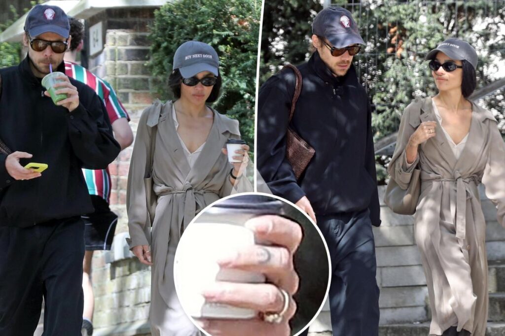 Harry Styles and Zoë Kravitz spark engagement rumors as she's spotted with massive diamond ring