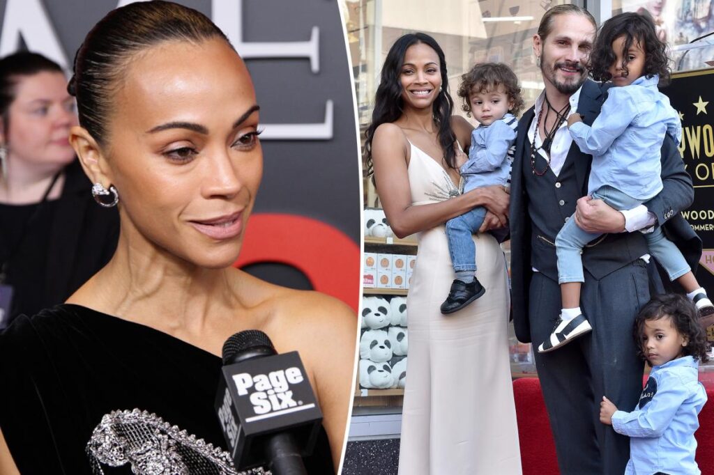 Zoe Saldaña on raising 3 sons: 'Men are delicate flowers'