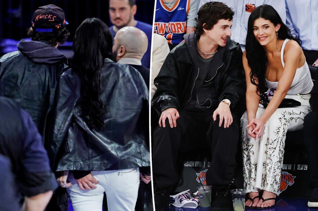 Timothée Chalamet gets handsy with Kylie Jenner during Knicks date night