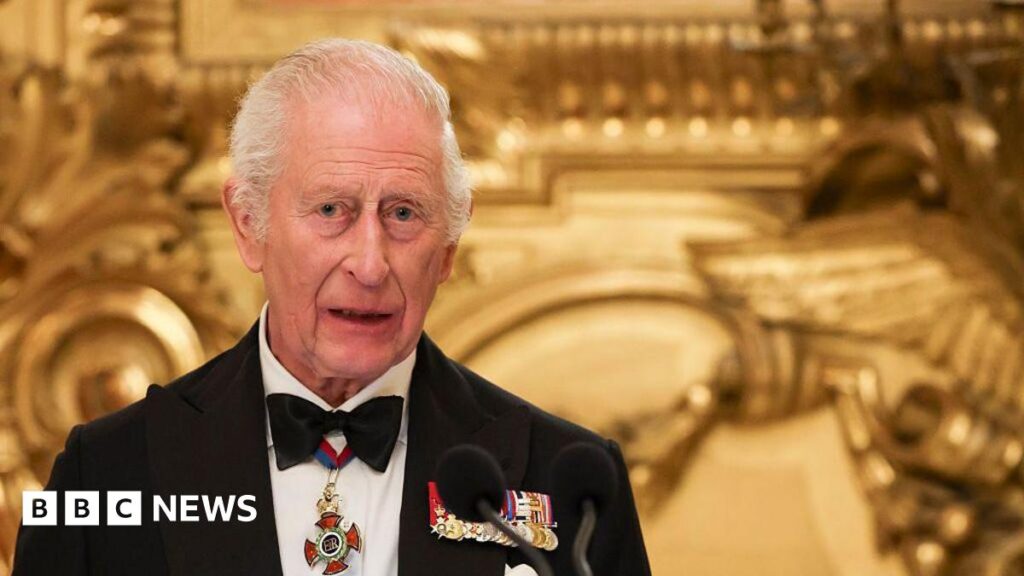 King Charles during the White House banquet.