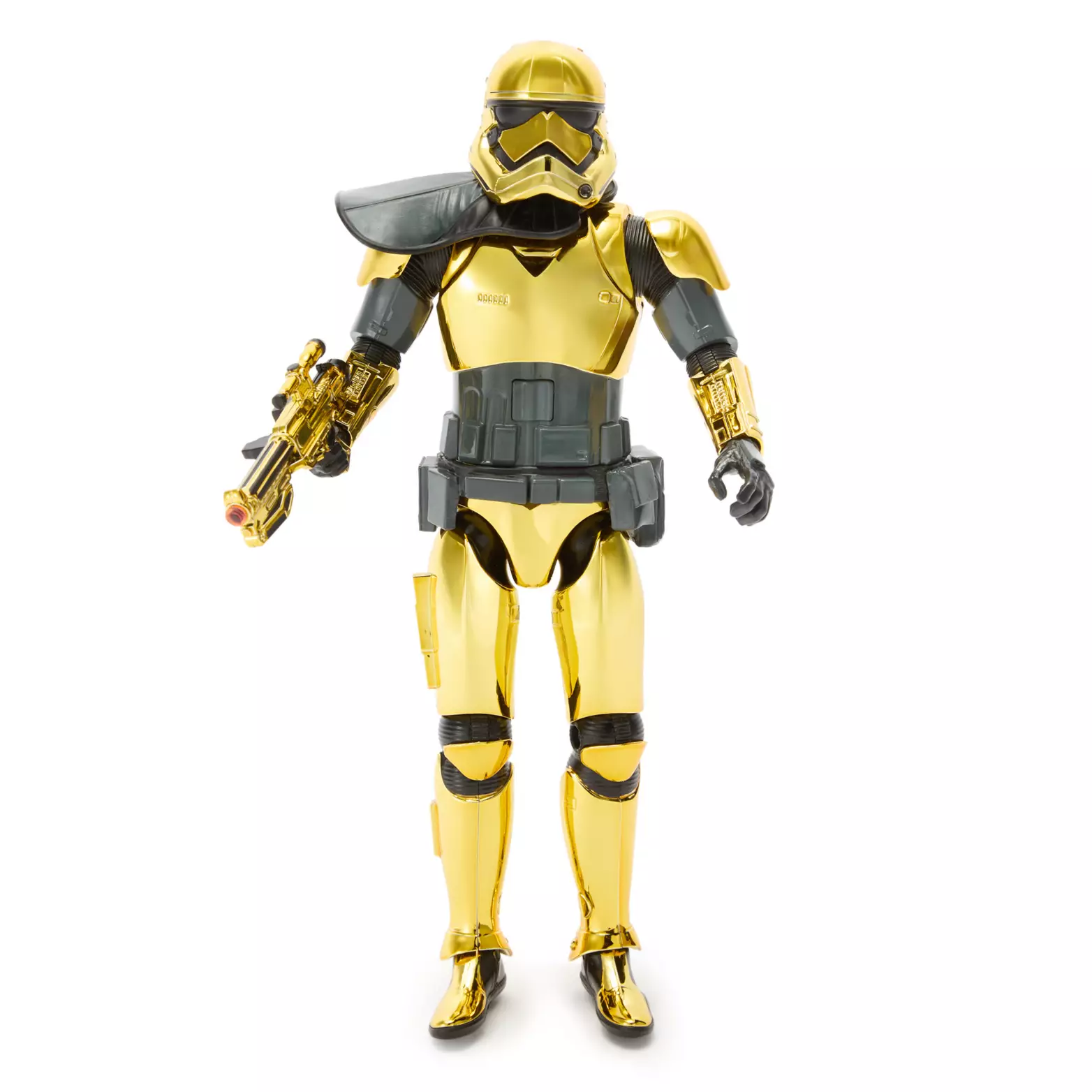 A talking action figure of the same character as the helmet above, this figure has 14 articulation points and has several phrases, including "take them away" and "blast 'em." It requires three AG13 1.5V batteries, which are included. The figure stands 10" high. 